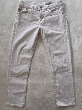 AG denim slim straight white denim jeans